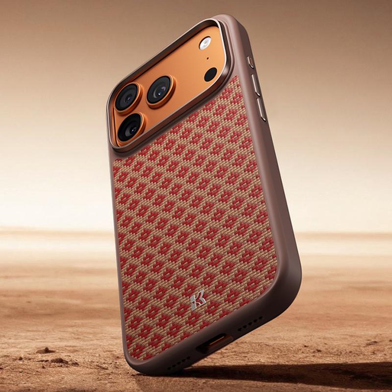 Compatible with iPhone 18 Pro Max & 17 Pro Max Benks Y3 Kevlar Diamond Pattern Shockproof Magnetic Phone Case - Orange