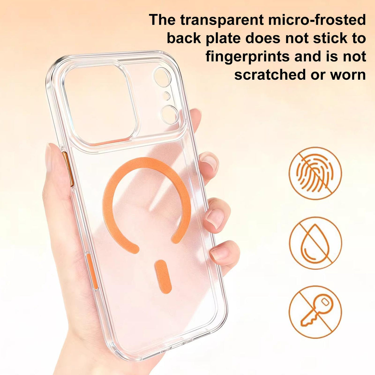 Compatible with iPhone 18 Pro Max XDcase Frosted Transparent Magnetic Shockproof Phone Case - Black