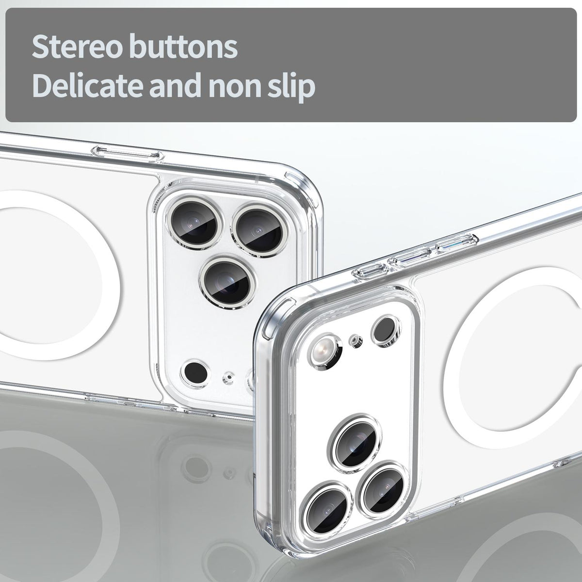 Compatible with iPhone 18 Pro Max PC Dual-Layer TPU Airbag Shockproof MagSafe Phone Case - Transparent
