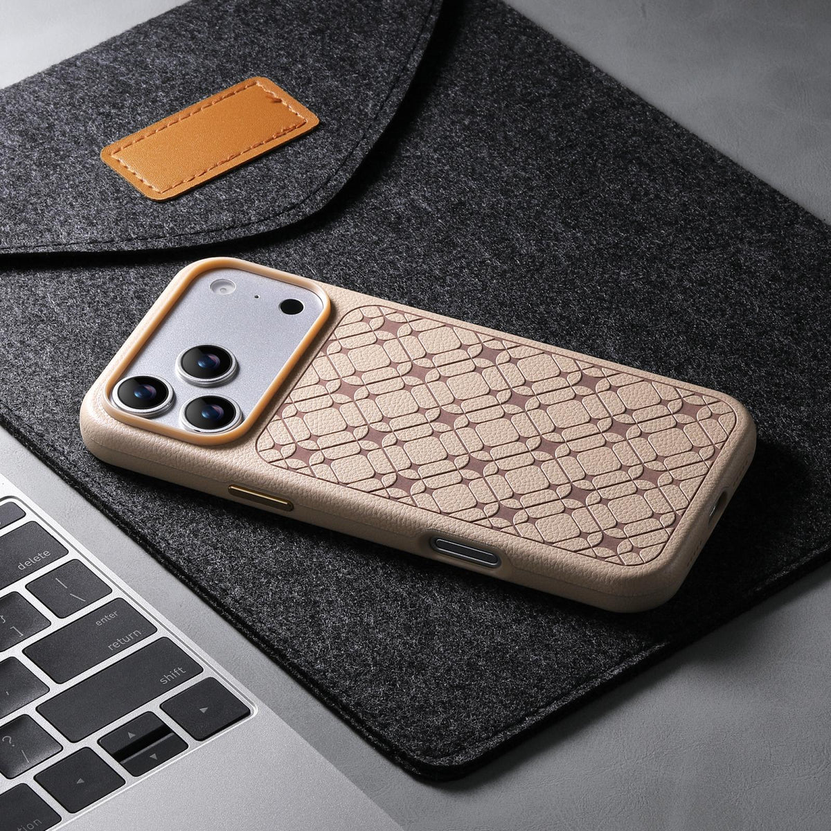 Compatible with iPhone 18 Pro Max & 17 Pro Max ESEBLE B2 Starlight Plaid Phone Case - Khaki