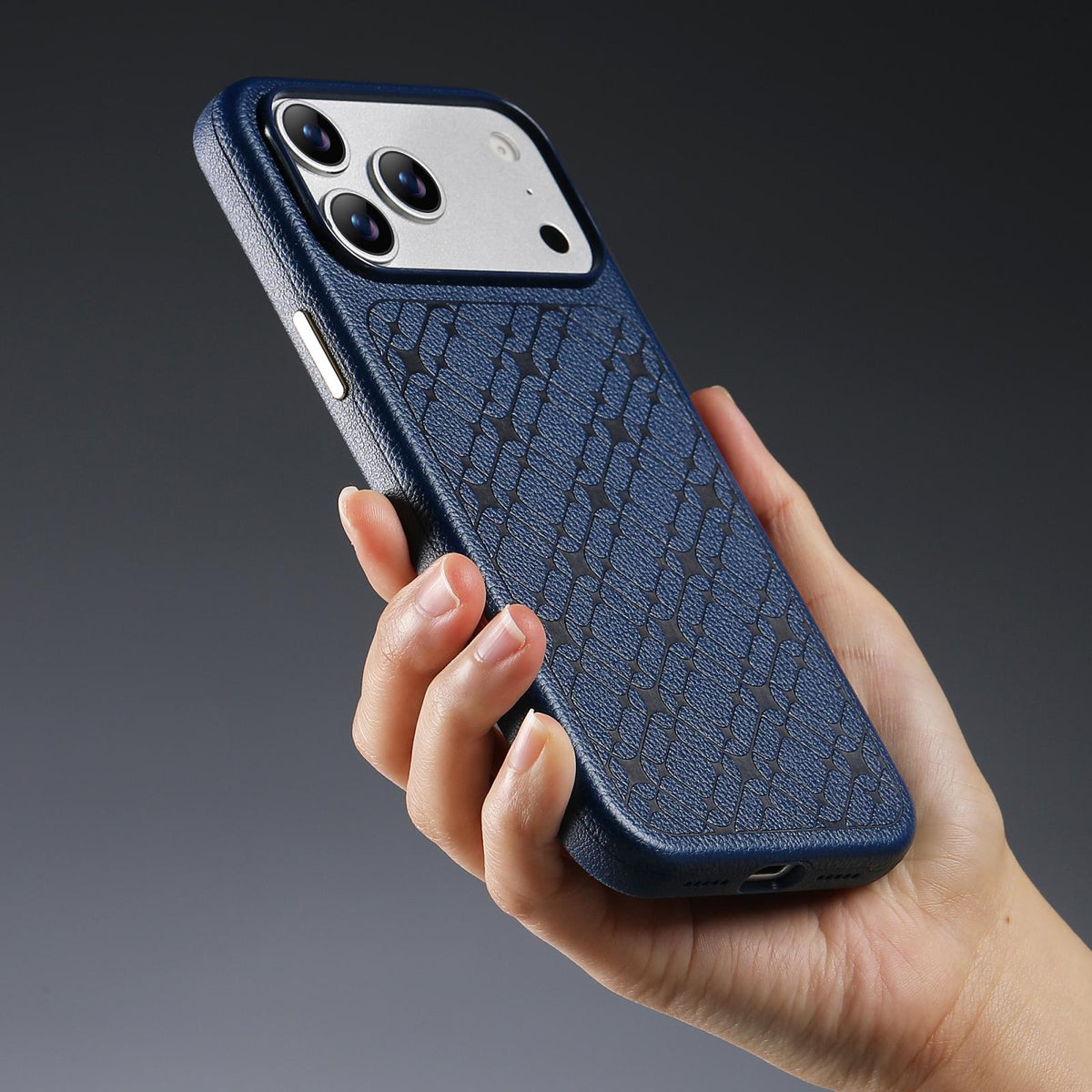 Compatible with iPhone 18 Pro Max & 17 Pro Max ESEBLE B2 Starlight Plaid Phone Case - Navy Blue
