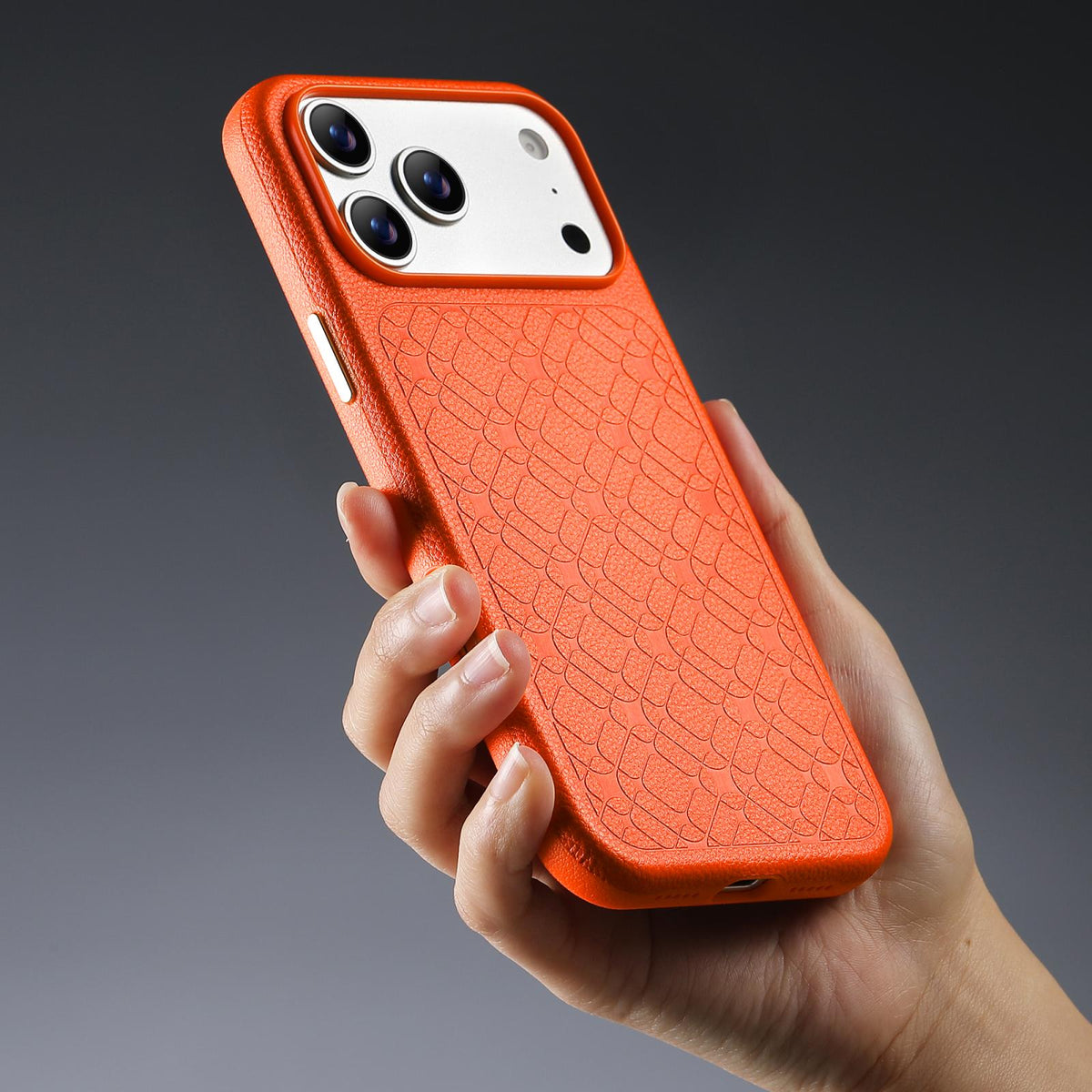 Compatible with iPhone 18 Pro Max & 17 Pro Max ESEBLE B2 Starlight Plaid Phone Case - Orange
