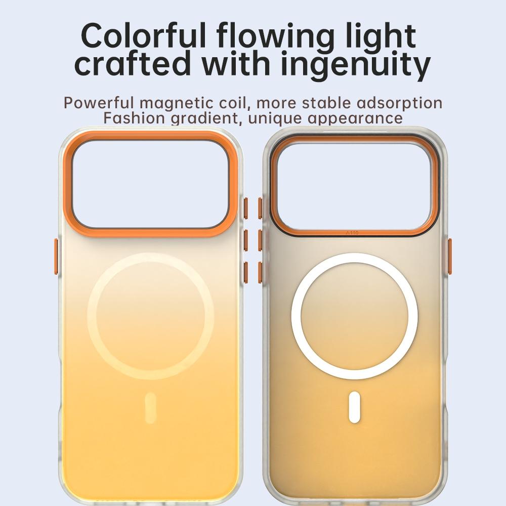 Compatible with iPhone 18 Pro Max Candy Gradient Series 3 in 1 Dual-Layer Magnetic Phone Case - Yellow