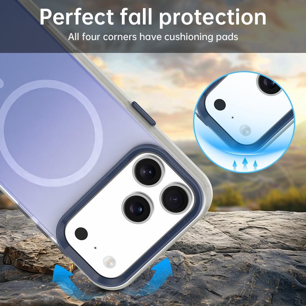 Compatible with iPhone 18 Pro Max Candy Gradient Series 3 in 1 Dual-Layer Magnetic Phone Case - Blue
