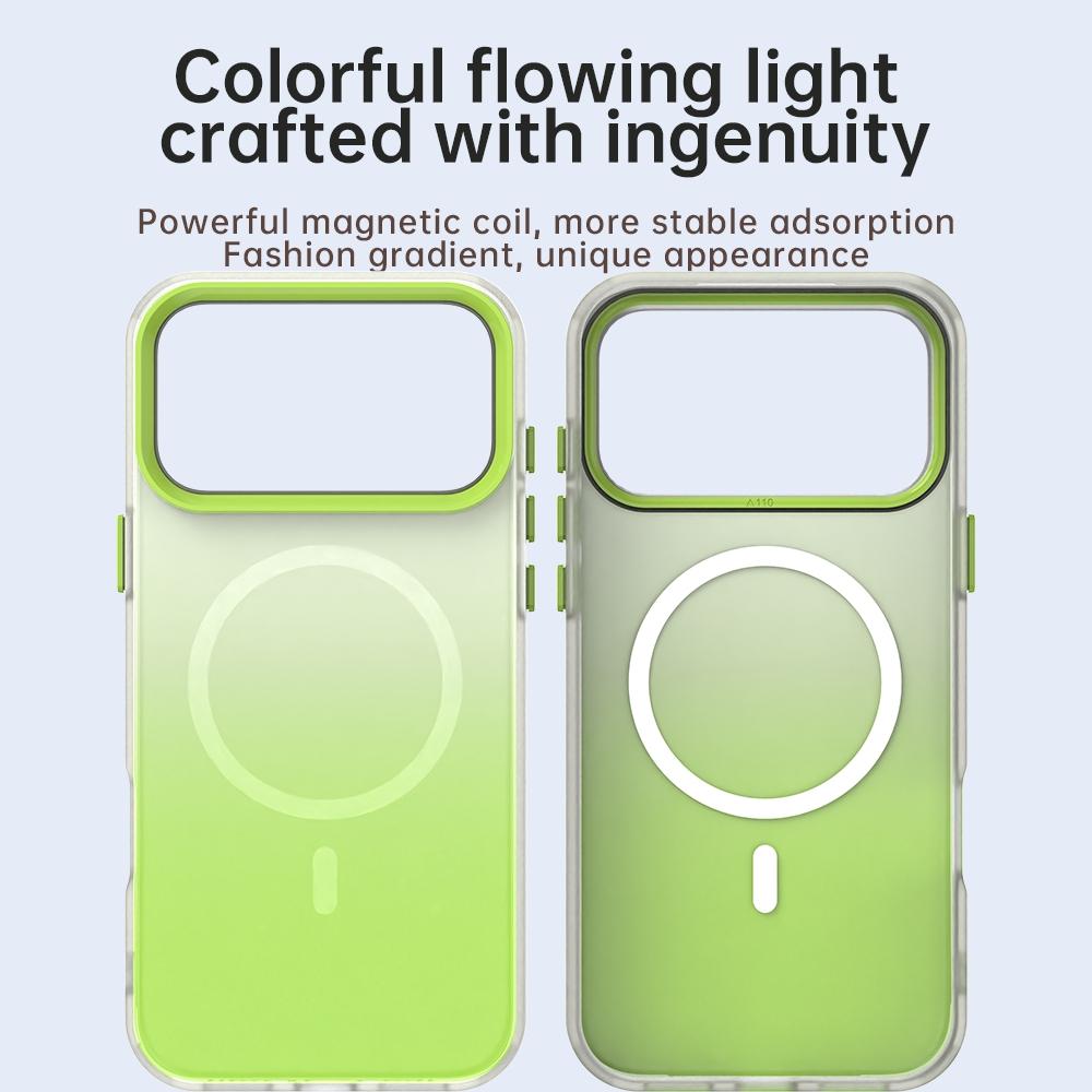 Compatible with iPhone 18 Pro Max Candy Gradient Series 3 in 1 Dual-Layer Magnetic Phone Case - Green