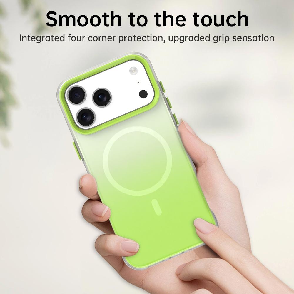 Compatible with iPhone 18 Pro Max Candy Gradient Series 3 in 1 Dual-Layer Magnetic Phone Case - Green