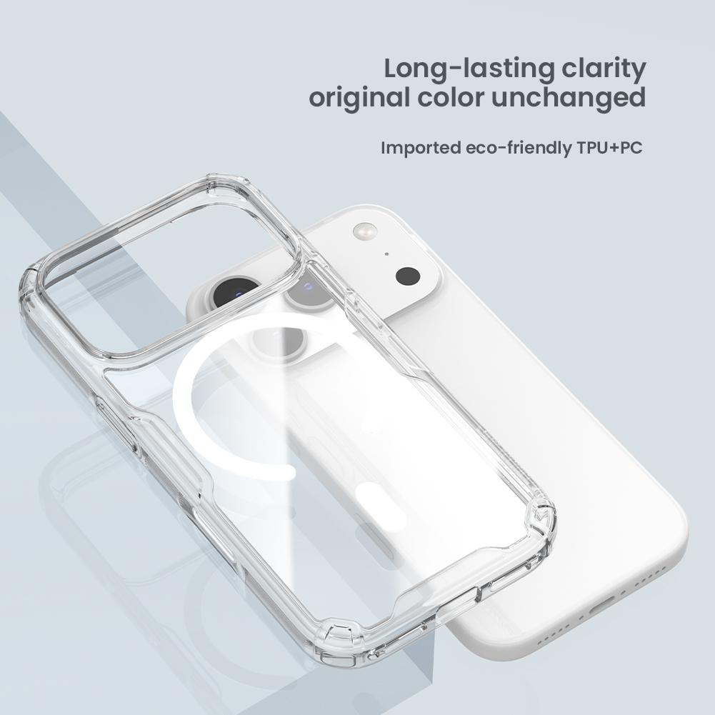 Compatible with iPhone 18 Pro Max NILLKIN Ultra Clear Magsafe PC + TPU Phone Case - Black