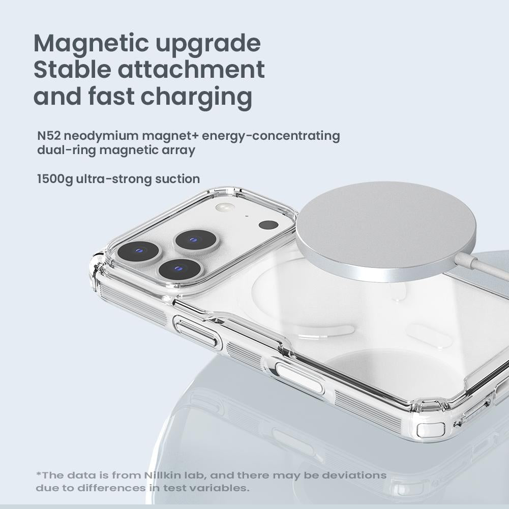Compatible with iPhone 18 Pro Max NILLKIN Ultra Clear Magsafe PC + TPU Phone Case - Black