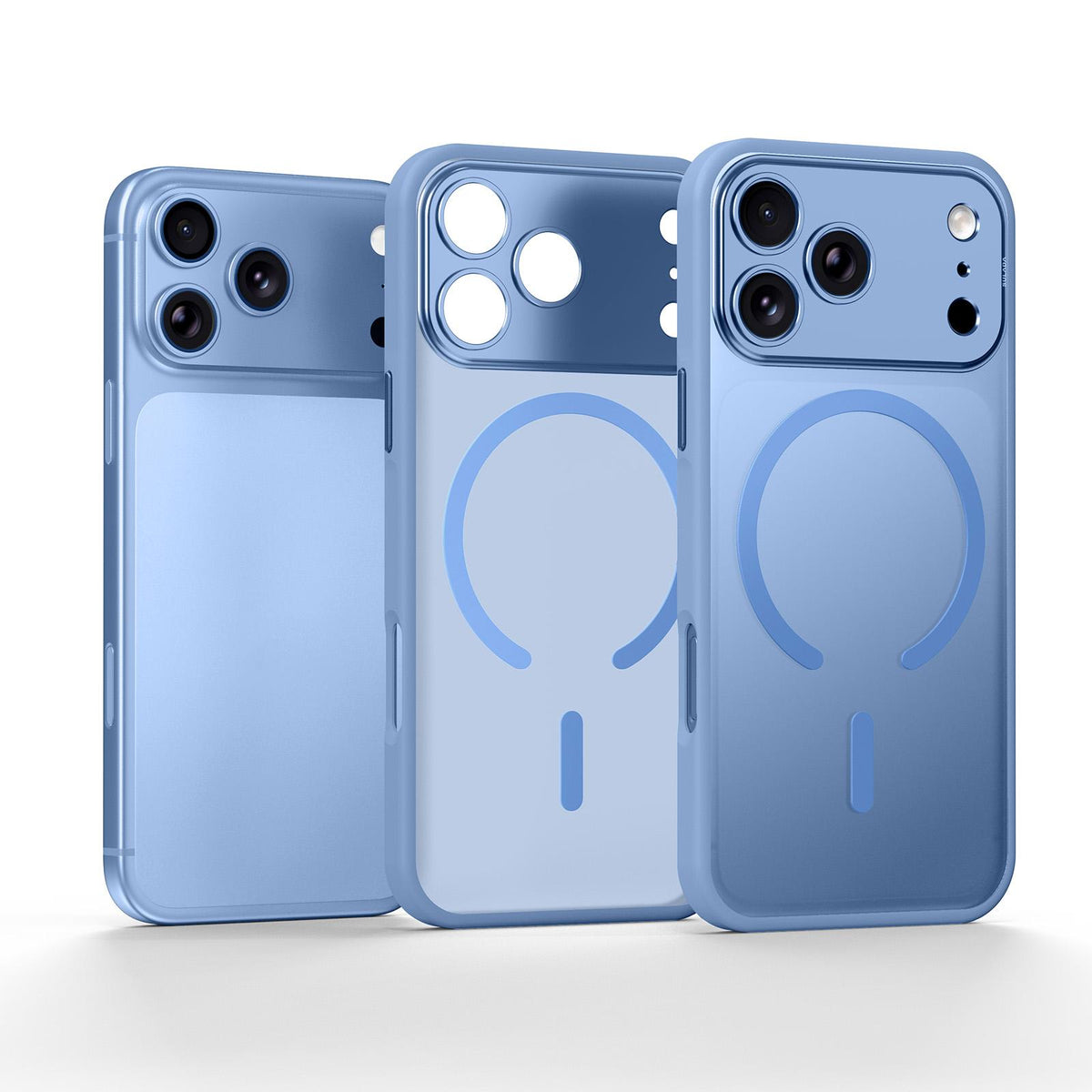 Compatible with iPhone 18 Pro Max SULADA TransCompatible withms Into 17 Pro Semi-Transparent Matte Magnetic Phone Case - Sky Blue