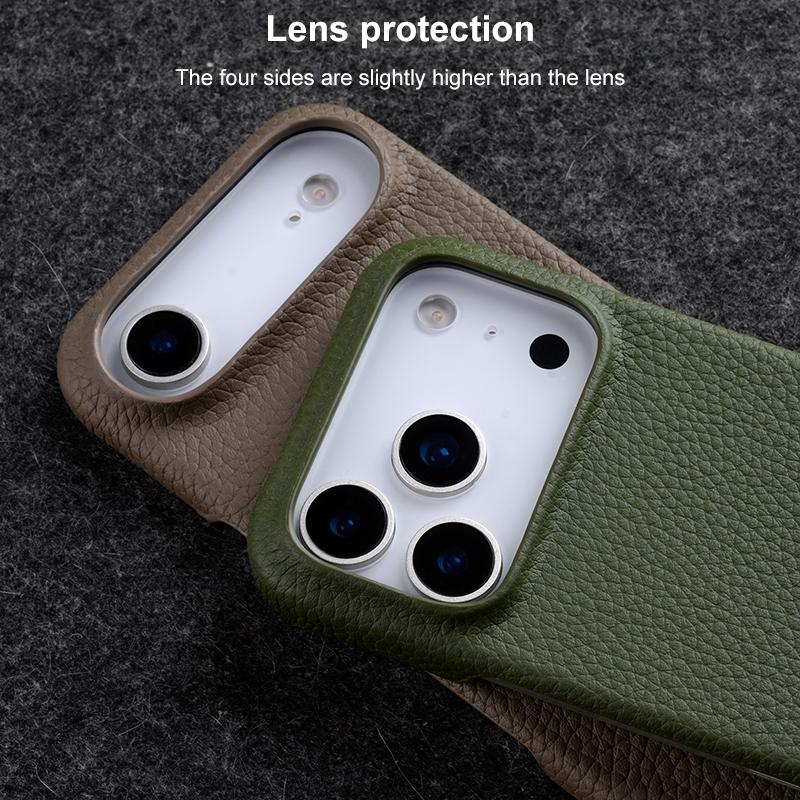 Compatible with iPhone 18 Pro Max melkco Litchi Texture Magnetic Half Coverage  Leather Phone Case - Black
