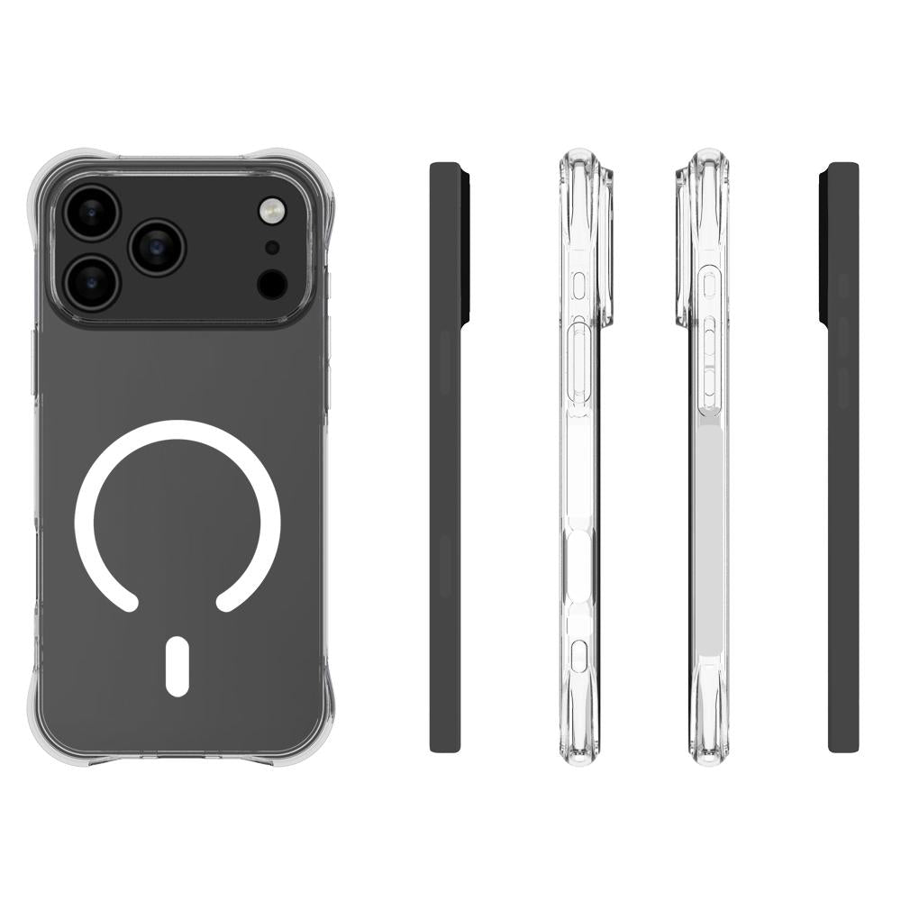 Compatible with iPhone 18 Pro Max Shockproof Non-slip Magnetic TPU Phone Case - Transparent