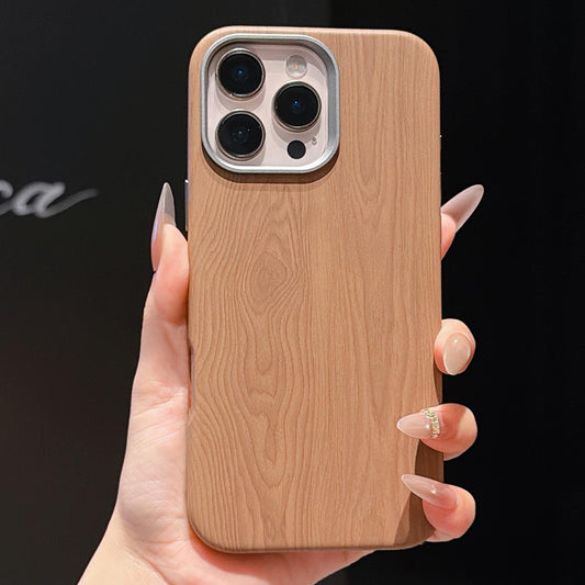 Compatible with iPhone 18 Pro Max & 17 Pro Max Wood Grain Full Coverage Magnetic Phone Case - Khaki