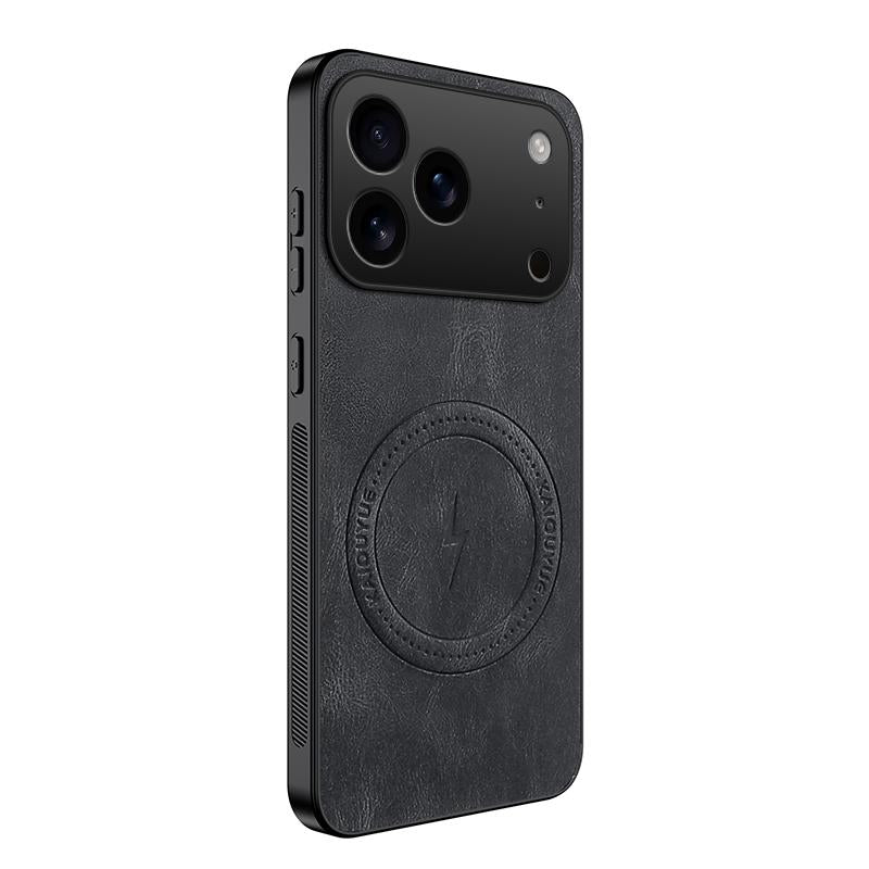 Compatible with iPhone 18 Pro Max WANLONFENG SD Series Nappa Texture Magnetic Phone Case - Black
