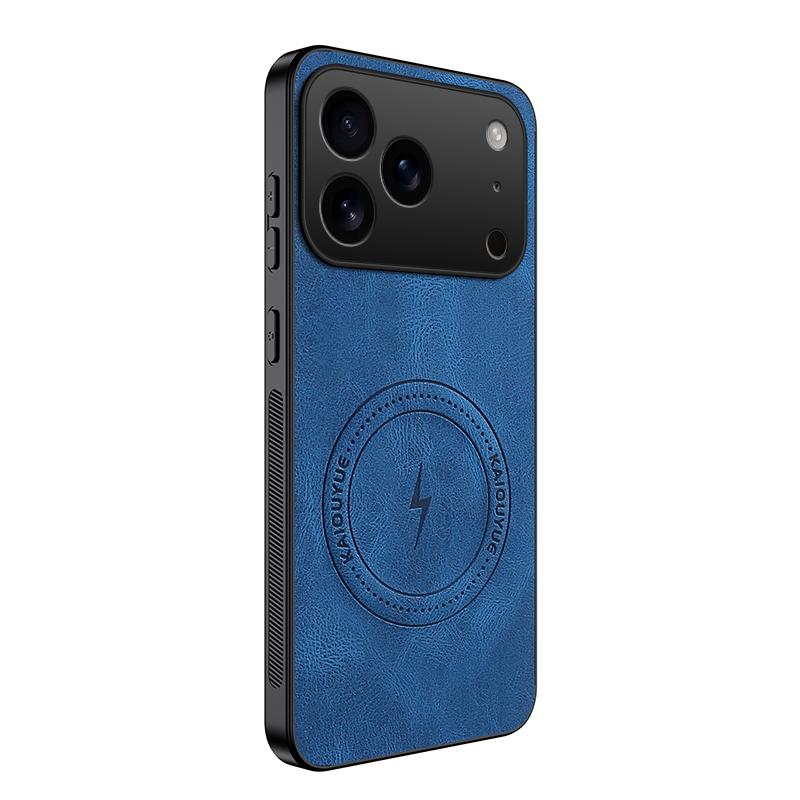 Compatible with iPhone 18 Pro Max WANLONFENG SD Series Nappa Texture Magnetic Phone Case - Blue