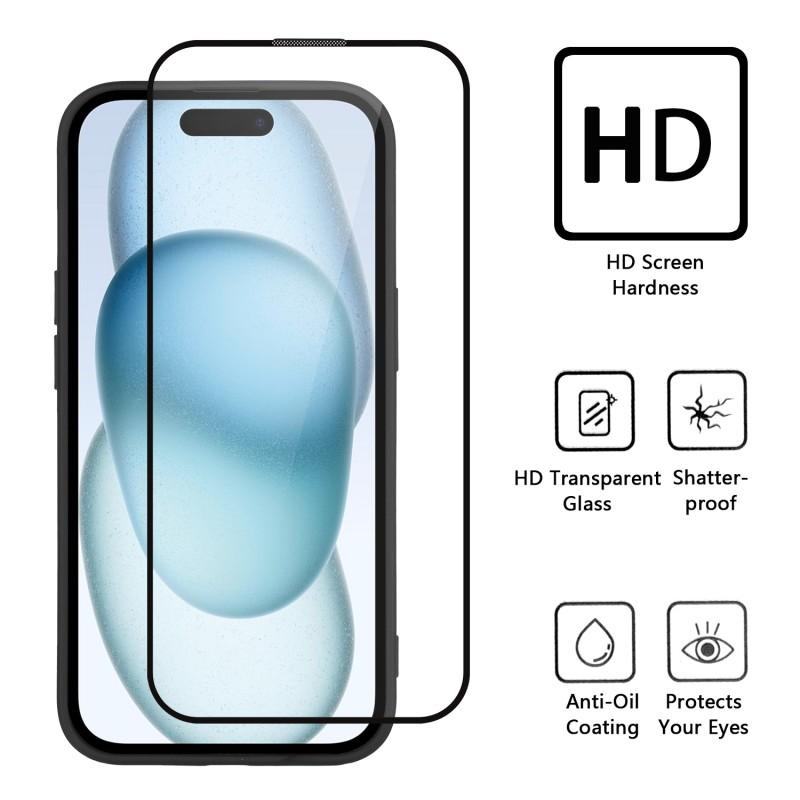 Compatible with iPhone 18 Pro Max WANLONFENG Nappa Texture Magnetic Phone Case with 2pcs Screen Films - Blue