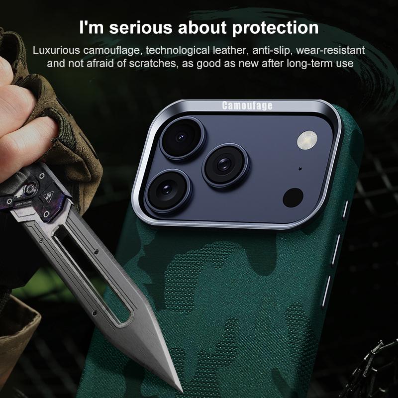 Compatible with iPhone 18 Pro Max & 17 Pro Max Camouflage Full Coverage Magnetic Shockproof Phone Case - Blue