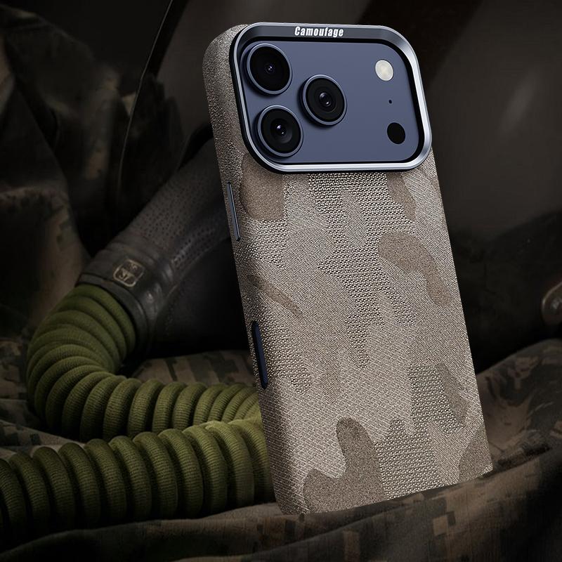 Compatible with iPhone 18 Pro Max & 17 Pro Max Camouflage Full Coverage Magnetic Shockproof Phone Case - Titanium Gray