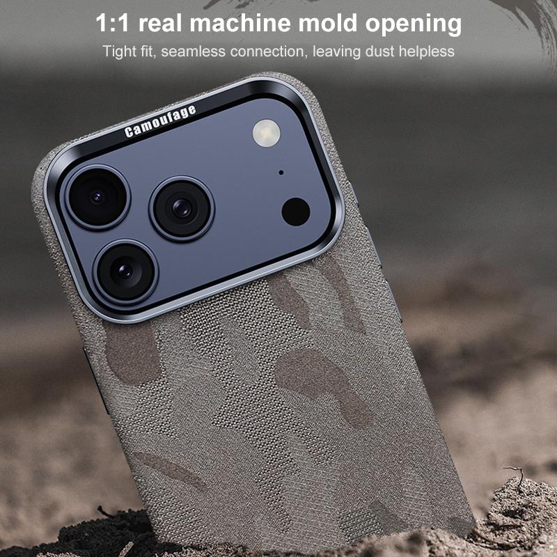 Compatible with iPhone 18 Pro Max & 17 Pro Max Camouflage Full Coverage Magnetic Shockproof Phone Case - Titanium Gray