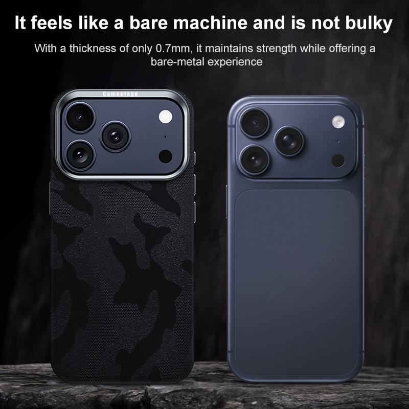 Compatible with iPhone 18 Pro Max & 17 Pro Max Camouflage Full Coverage Magnetic Shockproof Phone Case - Titanium Gray