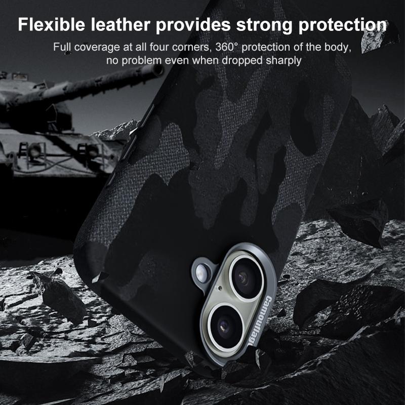 Compatible with iPhone 18 Pro Max & 17 Pro Max Camouflage Full Coverage Magnetic Shockproof Phone Case - Titanium Gray