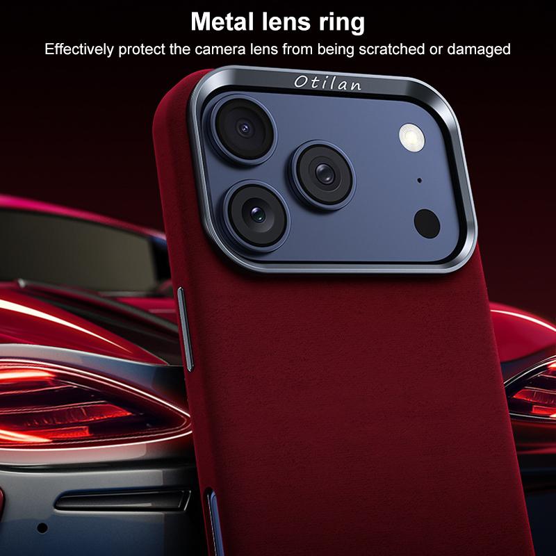 Compatible with iPhone 18 Pro Max & 17 Pro Max Ottilan Series Full Coverage Magnetic Microfiber Leather PC Phone Case - Dark Grey