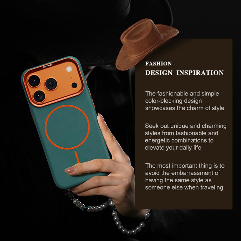 Compatible with iPhone 18 Pro Max & 17 Pro Max Elephant Leather Full Coverage Magnetic Microfiber Leather PC Phone Case - Green
