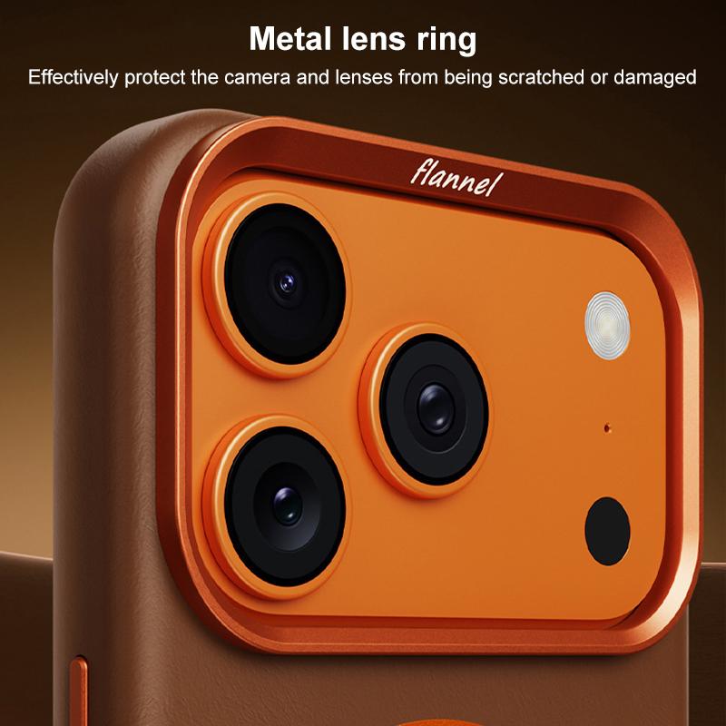 Compatible with iPhone 18 Pro Max & 17 Pro Max Elephant Leather Full Coverage Magnetic Microfiber Leather PC Phone Case - Brown