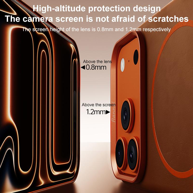 Compatible with iPhone 18 Pro Max & 17 Pro Max Elephant Leather Full Coverage Magnetic Microfiber Leather PC Phone Case - Blue