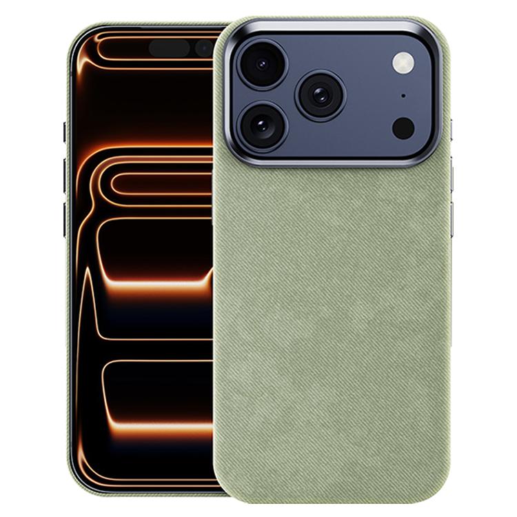 Compatible with iPhone 18 Pro Max & 17 Pro Max Flannel Textured Magnetic Full Coverage Phone Case - Light Green