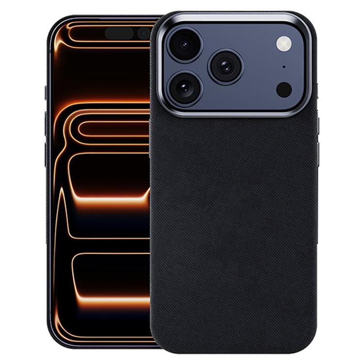Compatible with iPhone 18 Pro Max & 17 Pro Max Flannel Textured Magnetic Full Coverage Phone Case - Black
