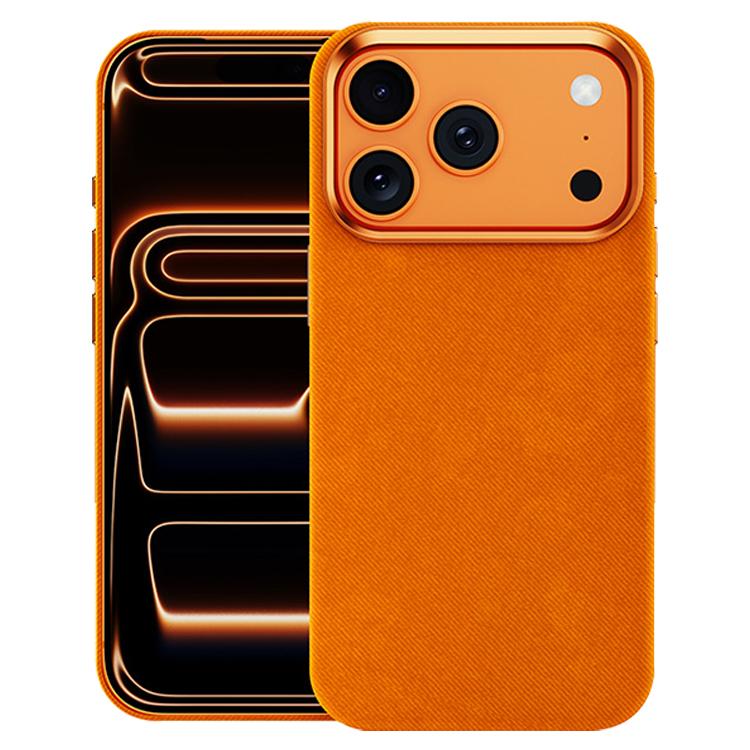 Compatible with iPhone 18 Pro & 17 Pro Flannel Textured Magnetic Full Coverage Phone Case - Orange