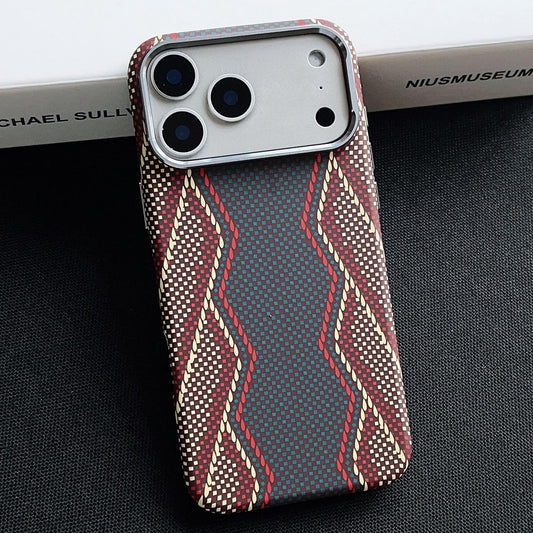 Compatible with iPhone 18 Pro Max & 17 Pro Max Electroplated PC Shockproof Full Coverage Magnetic Phone Case - Wine Red + Yellow