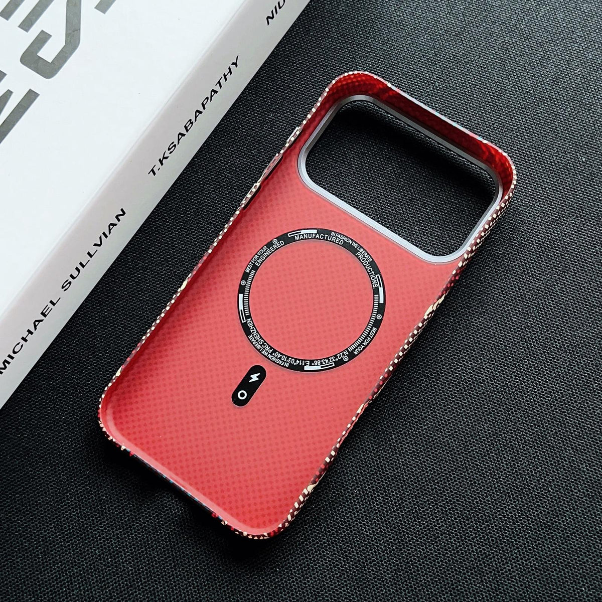 Compatible with iPhone 18 Pro Max & 17 Pro Max Electroplated PC Shockproof Full Coverage Magnetic Phone Case - Red + Blue