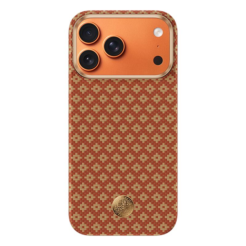 Compatible with iPhone 18 Pro Max & 17 Pro Max Benks Color Shield C1 Classic Kevlar Magnetic Phone Case - Orange