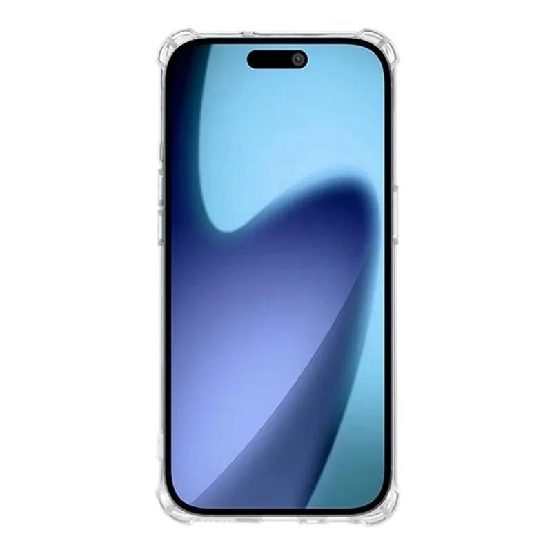 Compatible with iPhone 18 Pro Max & 17 Pro Max Airbag Corners Transparent TPU Phone Case with Screen Film - Transparent