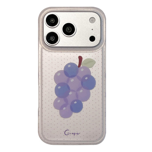 Compatible with iPhone 18 Pro Max & 17 Pro Max Frosted Black Polka Dot Full Coverage TPU Phone Case - Grape