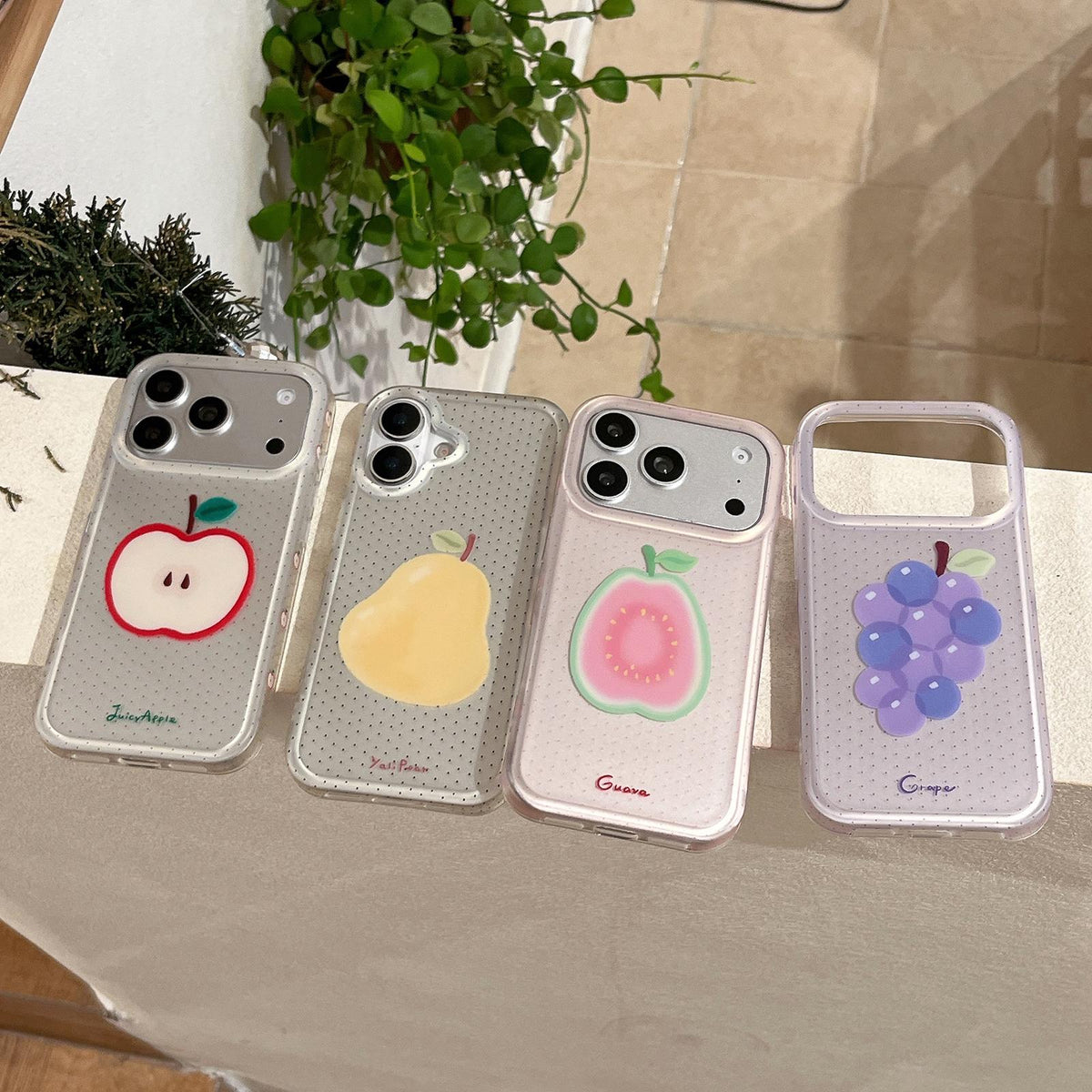 Compatible with iPhone 18 Pro & 17 Pro Frosted Black Polka Dot Full Coverage TPU Phone Case - Pear