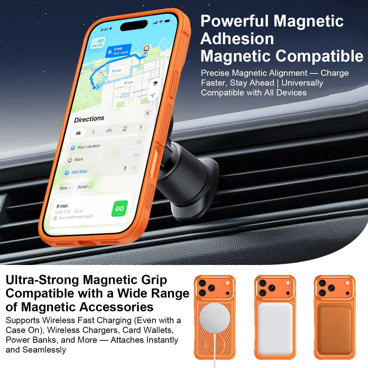 Compatible with iPhone 18 Pro Max Colorful Hollowed Cooling 360 Degree Rotation Ring Holder Magnetic Phone Case - Black