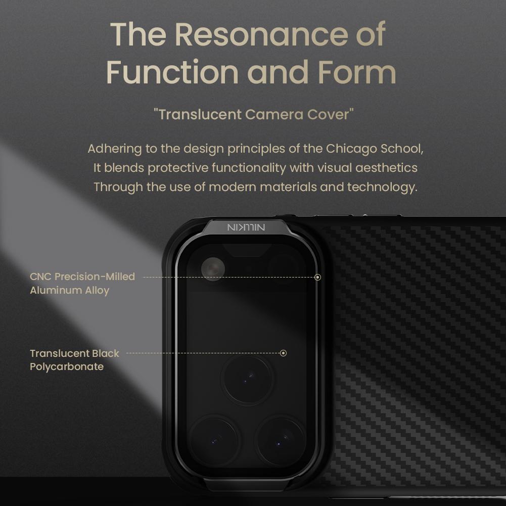 Compatible with iPhone 18 Pro Max & 17 Pro Max NILLKIN CarboProp Translucent Black CamShield Magnetic Phone Case - Black
