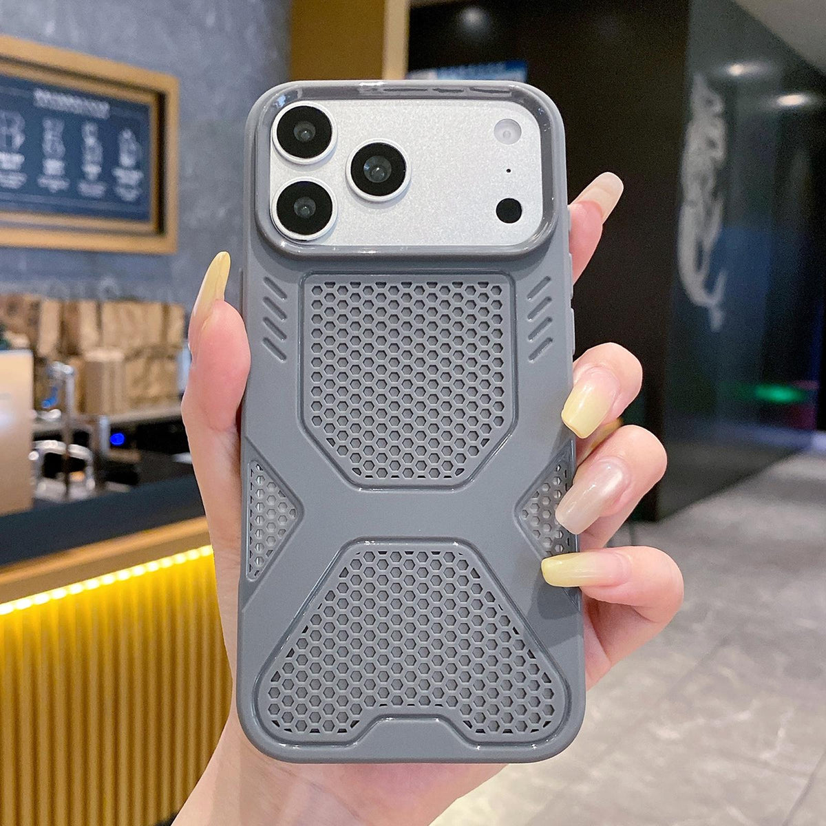 Compatible with iPhone 18 Pro & 17 Pro X Armor Heat Dissipation TPU Phone Case - Grey