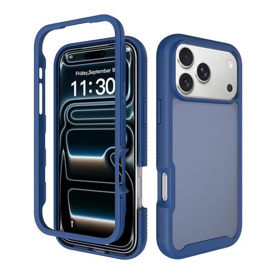 Compatible with iPhone 18 Pro Max Starry Sky Matte Two-Tone Shockproof TPU Dual-Layer PC Phone Case - Blue