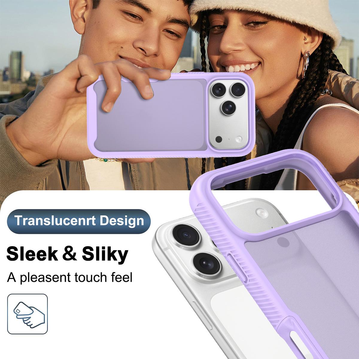 Compatible with iPhone 18 Pro Max Starry Sky Matte Two-Tone Shockproof TPU Dual-Layer PC Phone Case - Purple