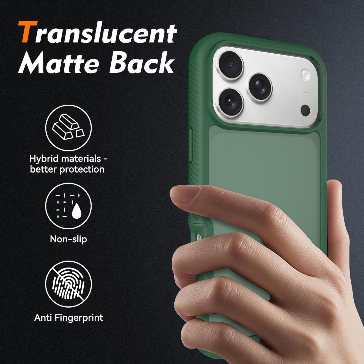Compatible with iPhone 18 Pro Starry Sky Matte Two-Tone Shockproof TPU Dual-Layer PC Phone Case - Green