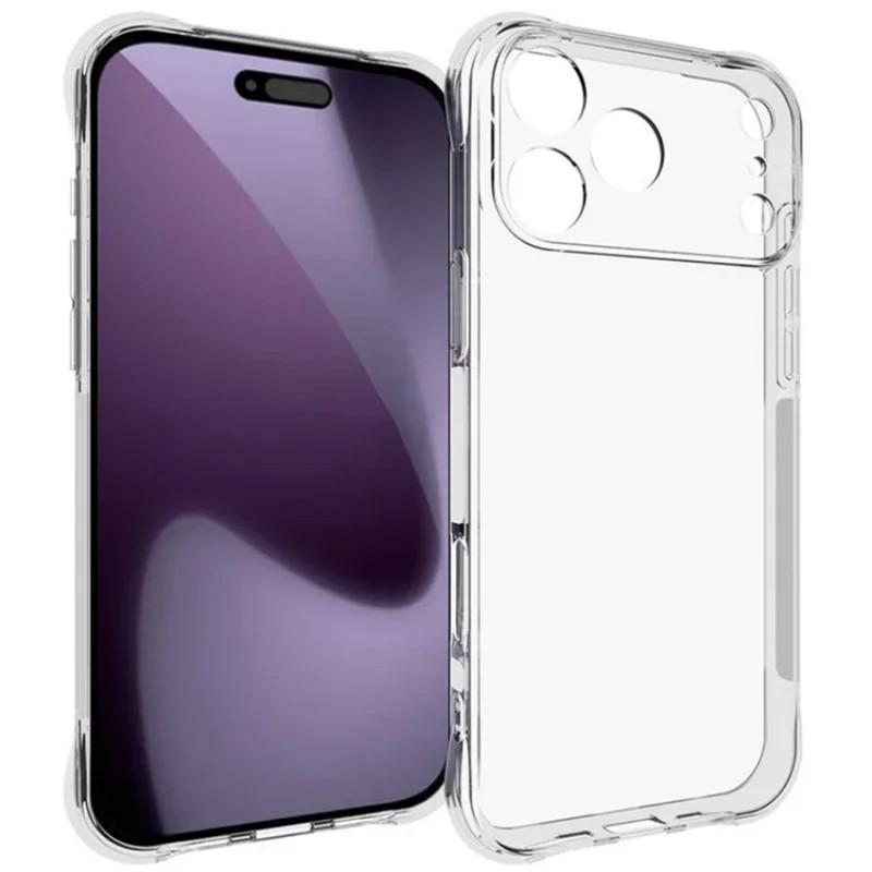 Compatible with iPhone 18 Pro Max WANLONFENG Transparent Four-Corner Shockproof TPU Phone Case with Screen Film - Transparent