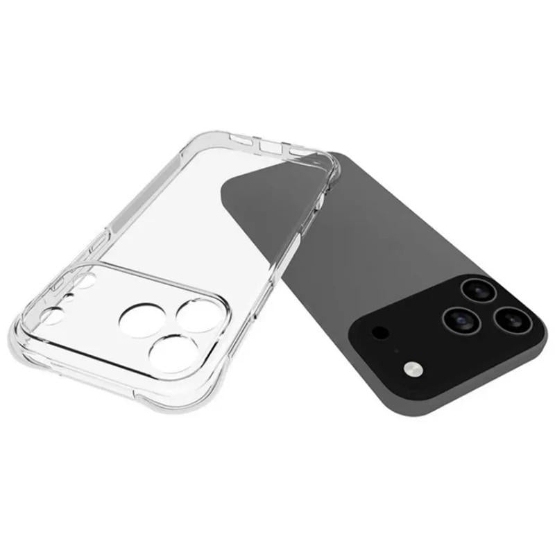 Compatible with iPhone 18 Pro Max WANLONFENG Transparent Four-Corner Shockproof TPU Phone Case with 2pcs Screen Films - Transparent
