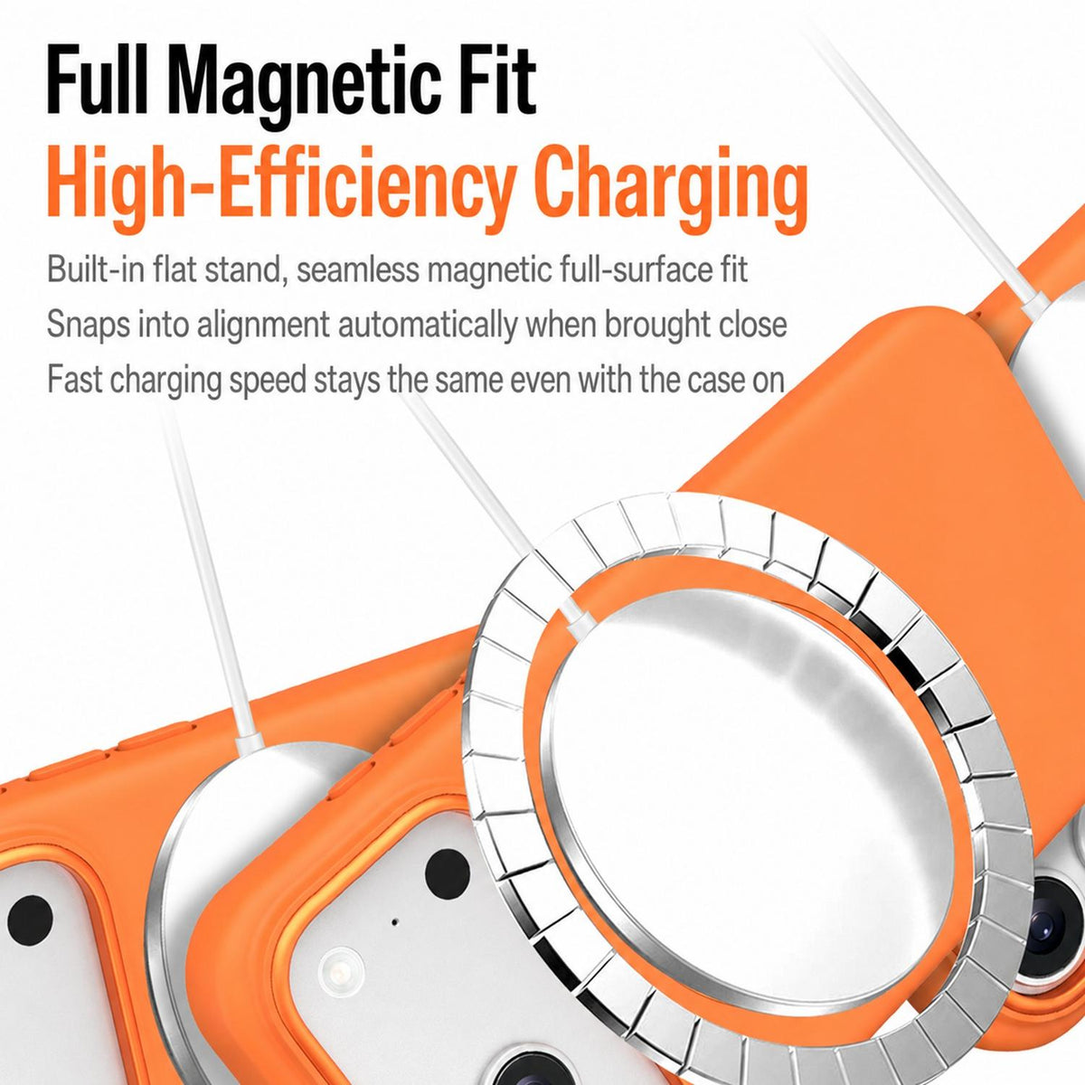 Compatible with iPhone 18 Pro Max & 17 Pro Max Liquid Silicone Magnetic Phone Case with Rotating Stand - Black