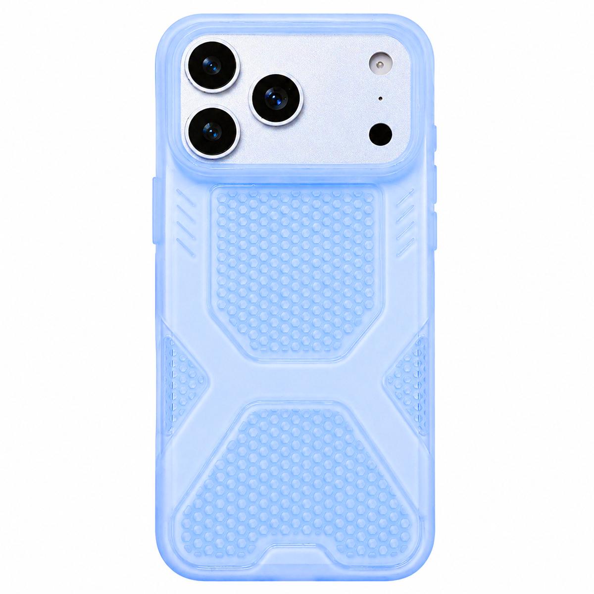 Compatible with iPhone 18 Pro Max & 17 Pro Max Cool Jelly Heat Dissipation TPU Phone Case - Glacier Blue