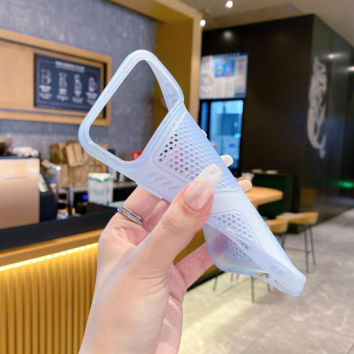 Compatible with iPhone 18 Pro Max & 17 Pro Max Cool Jelly Heat Dissipation TPU Phone Case - Sea Salt Blue