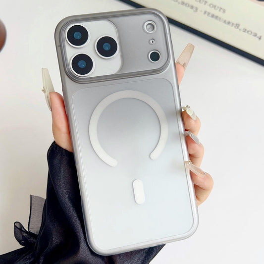 Compatible with iPhone 18 Pro Max & 17 Pro Max Ice Mist Gradient Magnetic PC Phone Case - Gradient Black