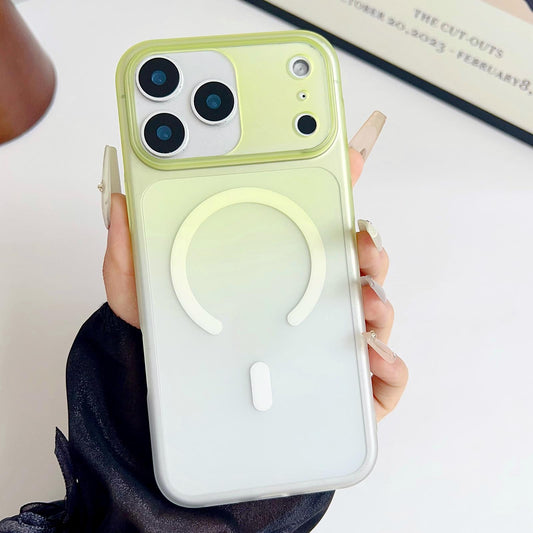 Compatible with iPhone 18 Pro Max & 17 Pro Max Ice Mist Gradient Magnetic PC Phone Case - Gradient Green